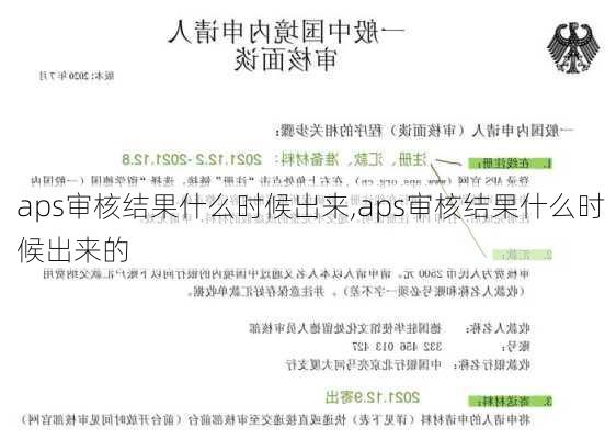 aps审核结果什么时候出来,aps审核结果什么时候出来的