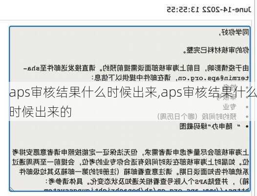 aps审核结果什么时候出来,aps审核结果什么时候出来的