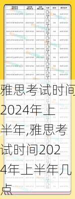 雅思考试时间2024年上半年,雅思考试时间2024年上半年几点