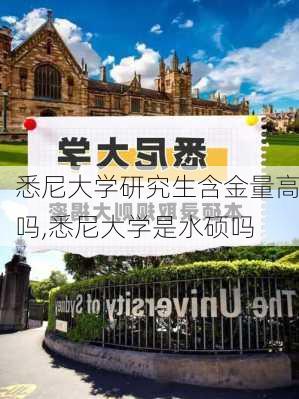 悉尼大学研究生含金量高吗,悉尼大学是水硕吗