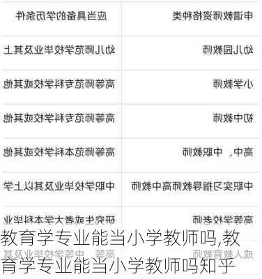 教育学专业能当小学教师吗,教育学专业能当小学教师吗知乎