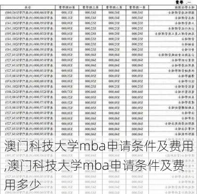 澳门科技大学mba申请条件及费用,澳门科技大学mba申请条件及费用多少