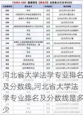 河北省大学法学专业排名及分数线,河北省大学法学专业排名及分数线是多少