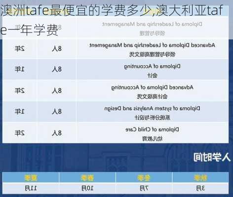 澳洲tafe最便宜的学费多少,澳大利亚tafe一年学费