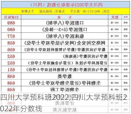 四川大学预科班2022,四川大学预科班2022年分数线