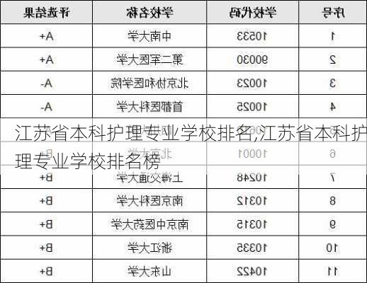 江苏省本科护理专业学校排名,江苏省本科护理专业学校排名榜