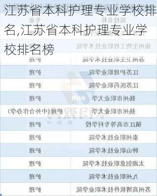 江苏省本科护理专业学校排名,江苏省本科护理专业学校排名榜