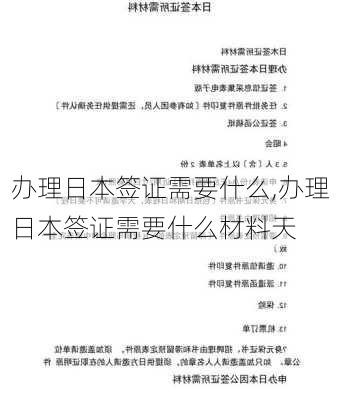 办理日本签证需要什么,办理日本签证需要什么材料天