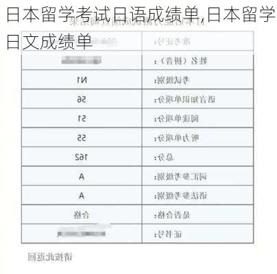 日本留学考试日语成绩单,日本留学日文成绩单