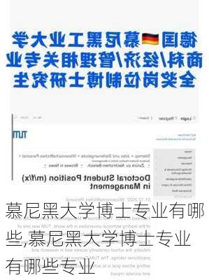 慕尼黑大学博士专业有哪些,慕尼黑大学博士专业有哪些专业