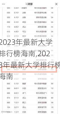 2023年最新大学排行榜海南,2023年最新大学排行榜海南