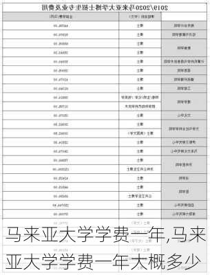 马来亚大学学费一年,马来亚大学学费一年大概多少