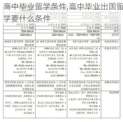 高中毕业留学条件,高中毕业出国留学要什么条件