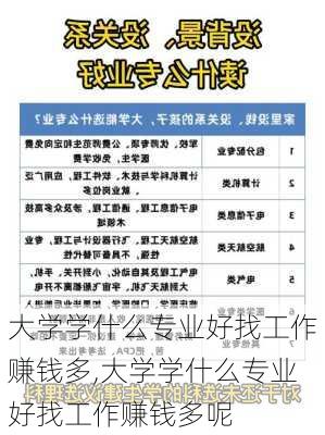 大学学什么专业好找工作赚钱多,大学学什么专业好找工作赚钱多呢