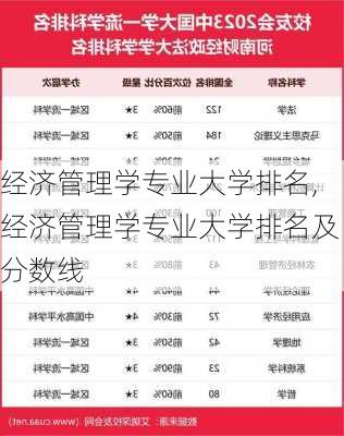 经济管理学专业大学排名,经济管理学专业大学排名及分数线