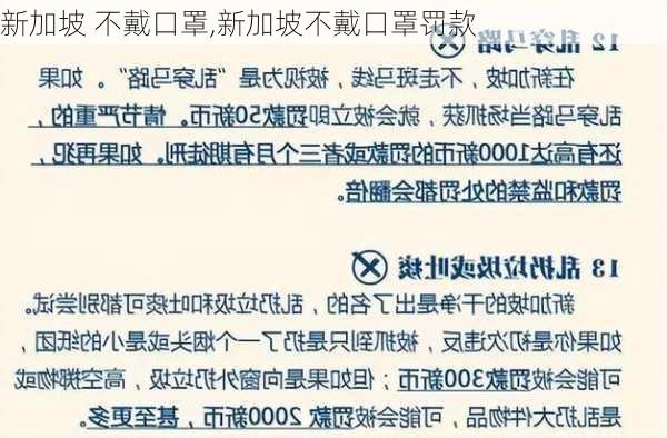 新加坡 不戴口罩,新加坡不戴口罩罚款