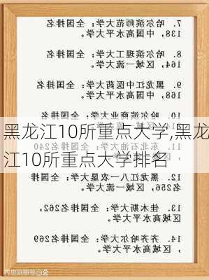 黑龙江10所重点大学,黑龙江10所重点大学排名