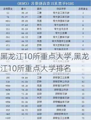 黑龙江10所重点大学,黑龙江10所重点大学排名