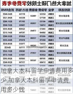 加拿大本科留学申请费用多少,加拿大本科留学申请费用多少钱