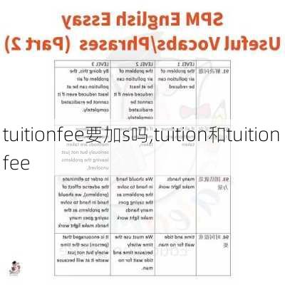 tuitionfee要加s吗,tuition和tuition fee