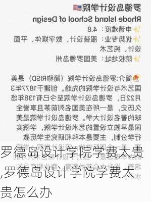 罗德岛设计学院学费太贵,罗德岛设计学院学费太贵怎么办