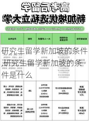 研究生留学新加坡的条件,研究生留学新加坡的条件是什么