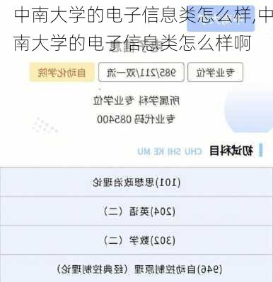 中南大学的电子信息类怎么样,中南大学的电子信息类怎么样啊