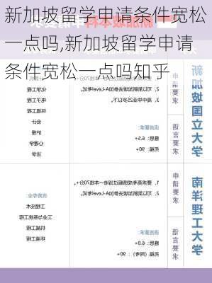 新加坡留学申请条件宽松一点吗,新加坡留学申请条件宽松一点吗知乎