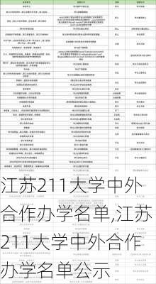 江苏211大学中外合作办学名单,江苏211大学中外合作办学名单公示