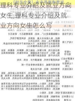 理科专业介绍及就业方向女生,理科专业介绍及就业方向女生怎么写