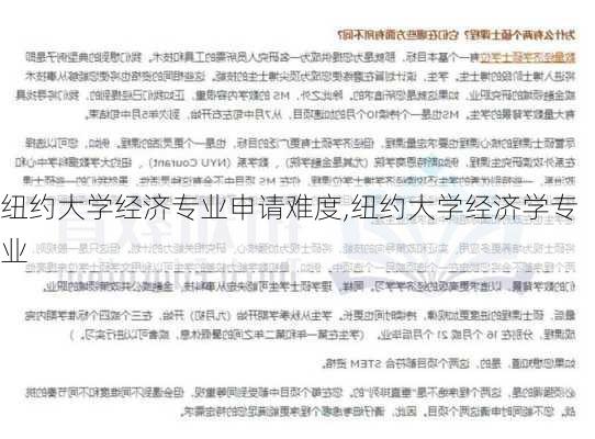 纽约大学经济专业申请难度,纽约大学经济学专业