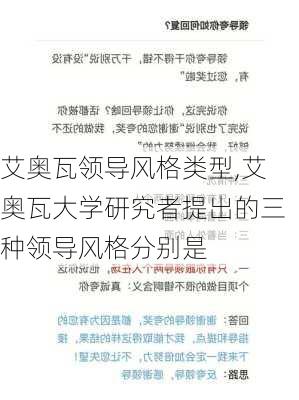 艾奥瓦领导风格类型,艾奥瓦大学研究者提出的三种领导风格分别是