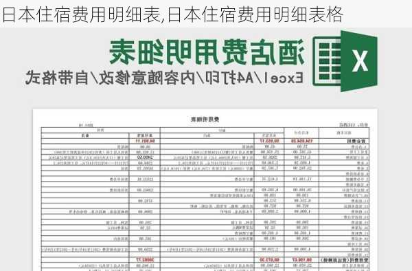 日本住宿费用明细表,日本住宿费用明细表格