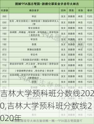 吉林大学预科班分数线2020,吉林大学预科班分数线2020年