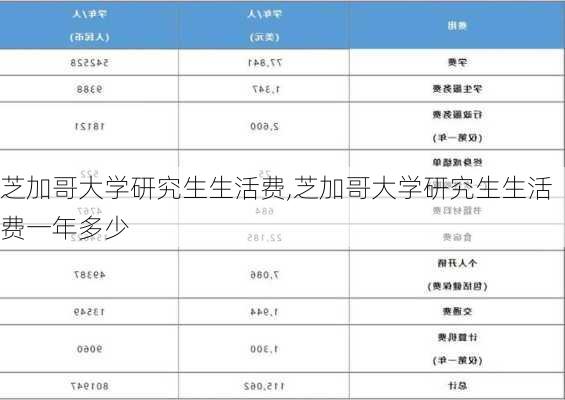 芝加哥大学研究生生活费,芝加哥大学研究生生活费一年多少