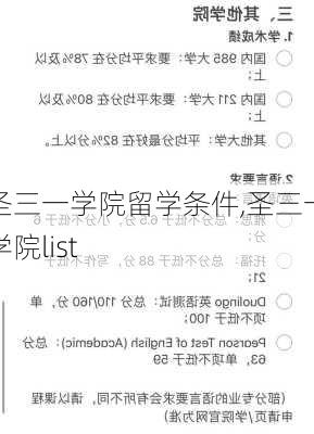 圣三一学院留学条件,圣三一学院list