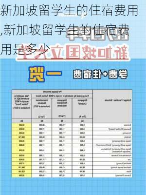 新加坡留学生的住宿费用,新加坡留学生的住宿费用是多少