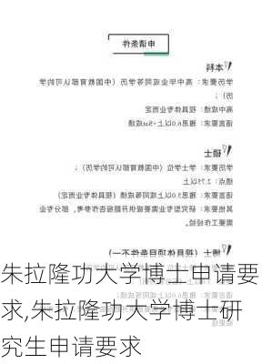 朱拉隆功大学博士申请要求,朱拉隆功大学博士研究生申请要求