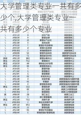 大学管理类专业一共有多少个,大学管理类专业一共有多少个专业