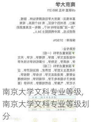 南京大学文科专业等级,南京大学文科专业等级划分