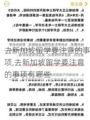 去新加坡留学要注意的事项,去新加坡留学要注意的事项有哪些