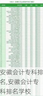 安徽会计专科排名,安徽会计专科排名学校