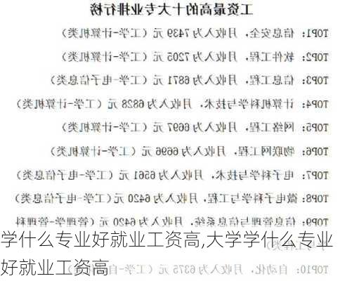 学什么专业好就业工资高,大学学什么专业好就业工资高