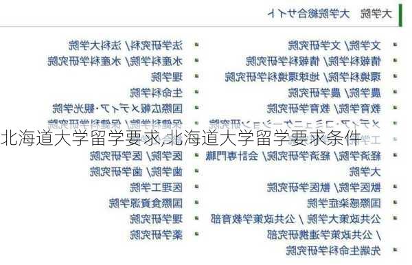 北海道大学留学要求,北海道大学留学要求条件