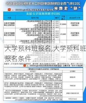 大学预科班报名,大学预科班报名条件