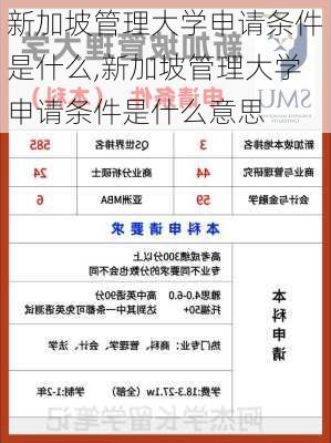 新加坡管理大学申请条件是什么,新加坡管理大学申请条件是什么意思