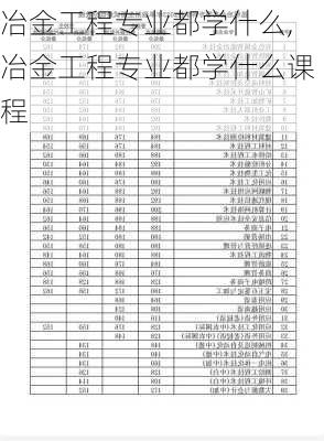 冶金工程专业都学什么,冶金工程专业都学什么课程