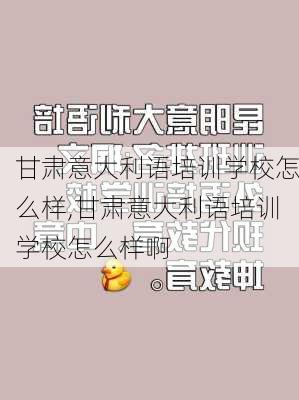 甘肃意大利语培训学校怎么样,甘肃意大利语培训学校怎么样啊