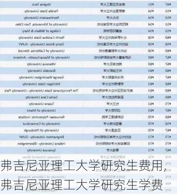 弗吉尼亚理工大学研究生费用,弗吉尼亚理工大学研究生学费