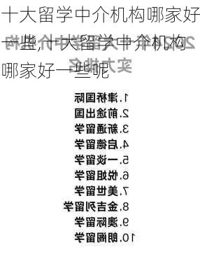 十大留学中介机构哪家好一些,十大留学中介机构哪家好一些呢